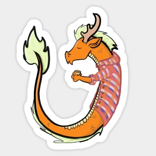 Pumpkin Spice Chinese Dragon Sticker